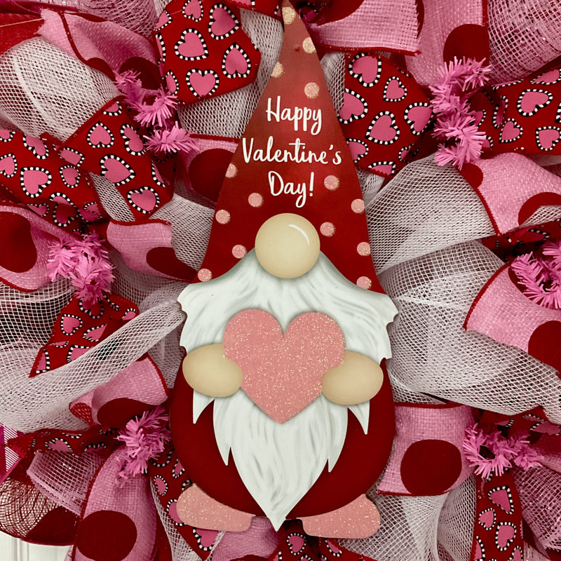 Couronne de gnome «Happy Valentines Day»