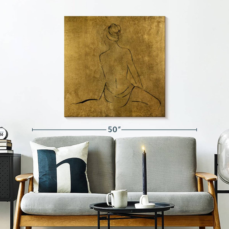 Leisha Golden Bather II, 30" H x 30" W