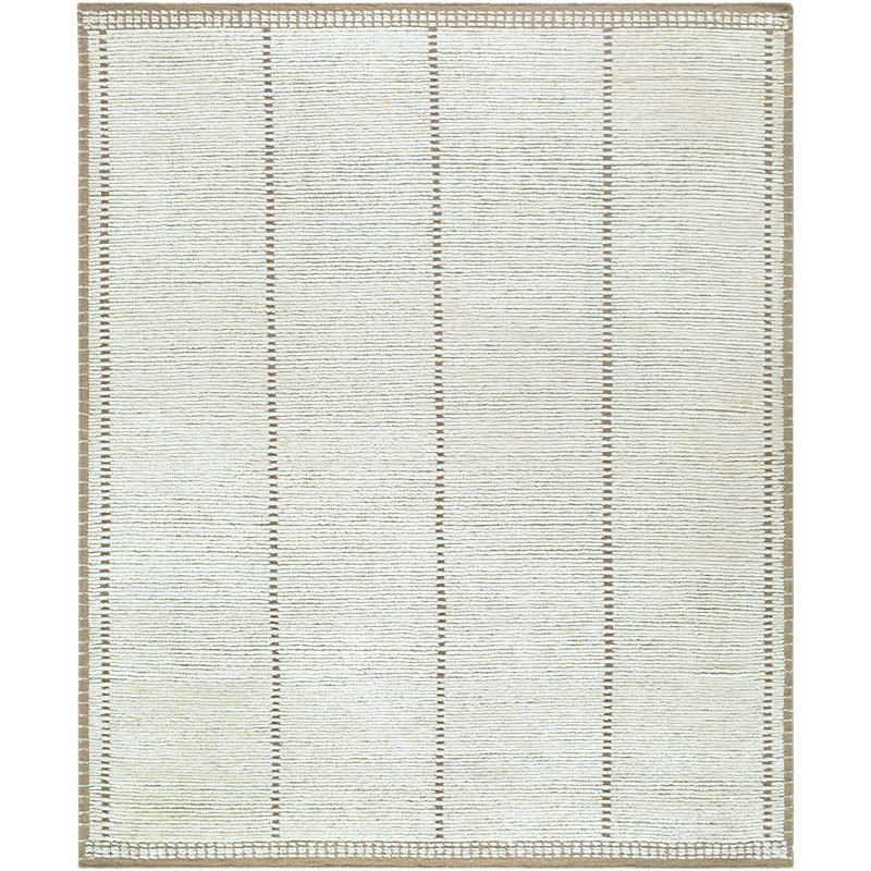 Johan Hand Knotted Wool Geometric Area Rug, Rectangle 8' x 10'