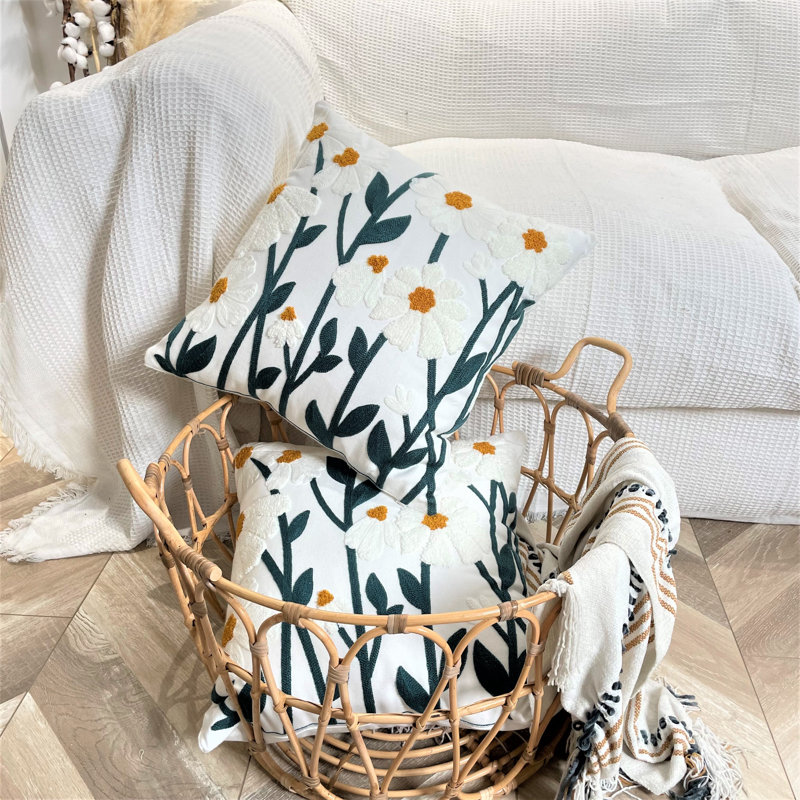 Bemidji White Square Scatter Cushion Pillow Cover