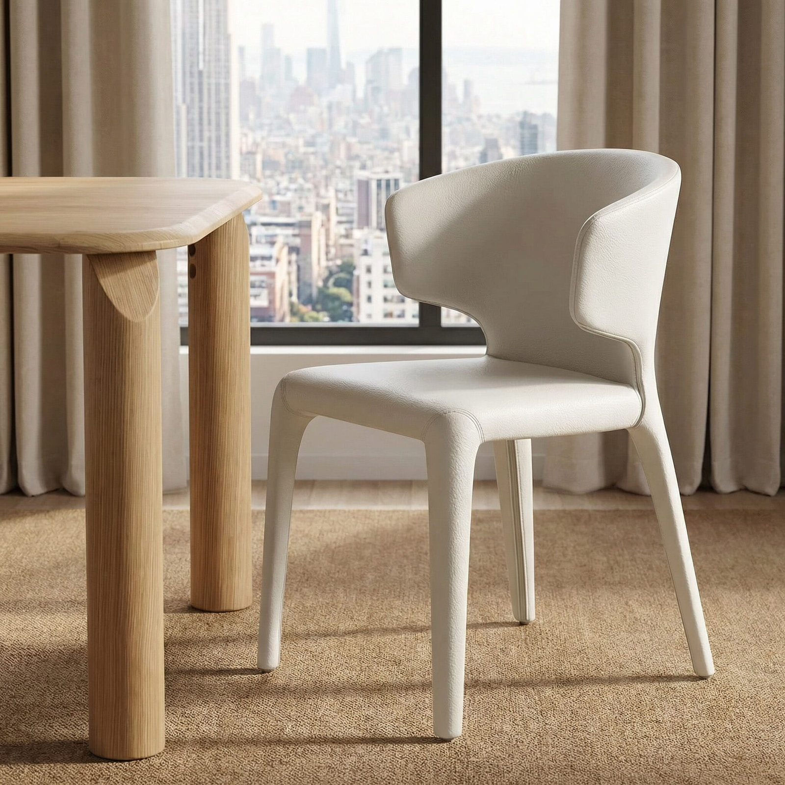 Milan Dining Side Chair, White