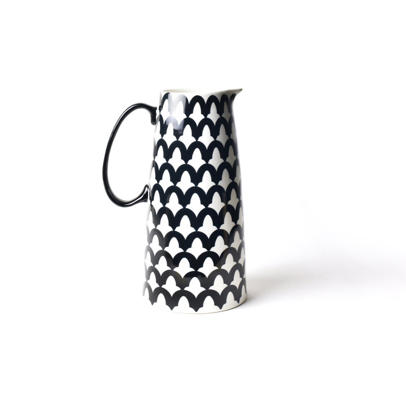 Arabesque Pedestal Pitcher Black