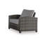 Canapé d'extérieur 4 pièces Oati, table basse, chaises, résine d'osier gris Nuvella
