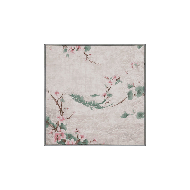 Tapis gris lavable à la machine, Carré 7 pi