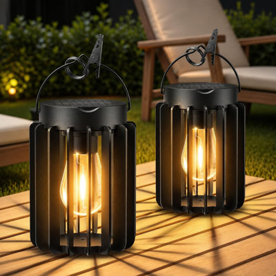 2 Pack Solar Lanterns Outdoor Waterproof