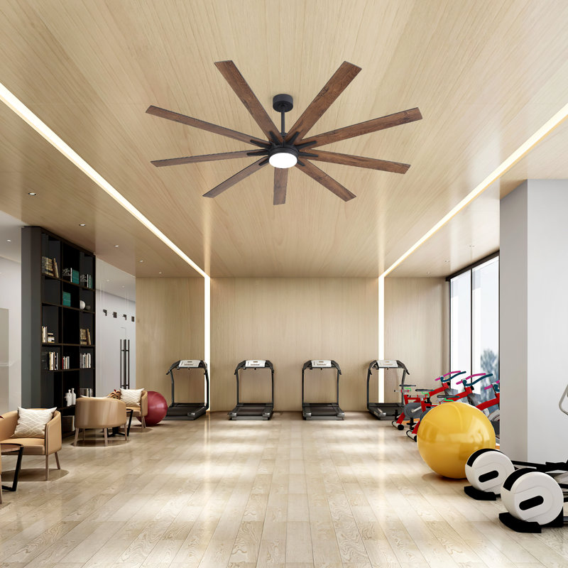 72 Inch Large Ceiling Fan with Light and Remote, Black/Walnut Fan, 3CCT LED, 6-Speed Reversible DC Motor, 72"