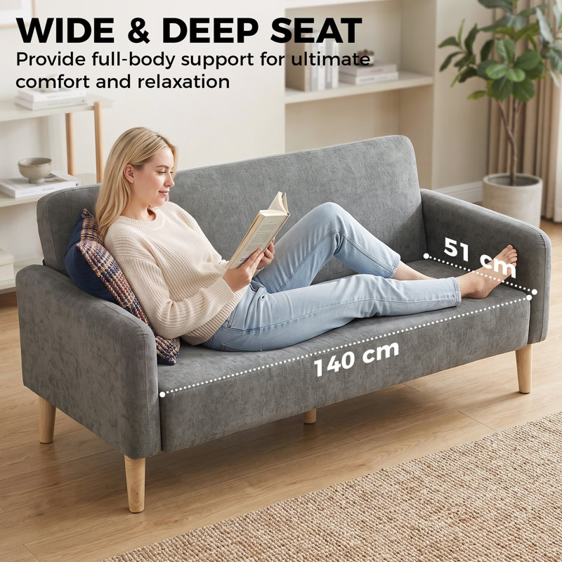 160 cm W Loveseat, Gray