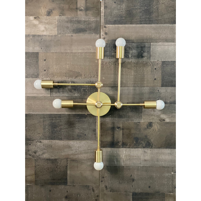 Braecona 6 - Light Dimmable Vanity Light, Raw Brass