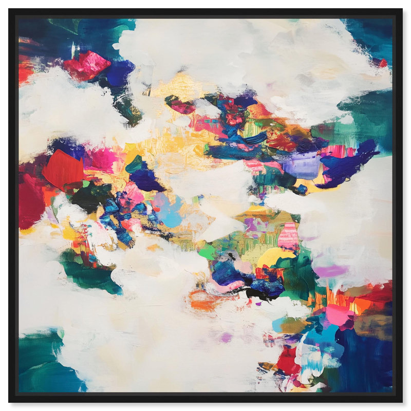 «Spectrum Splash» par Art Remedy, H 13 po x l 13 po, Noir, Cadre flottant