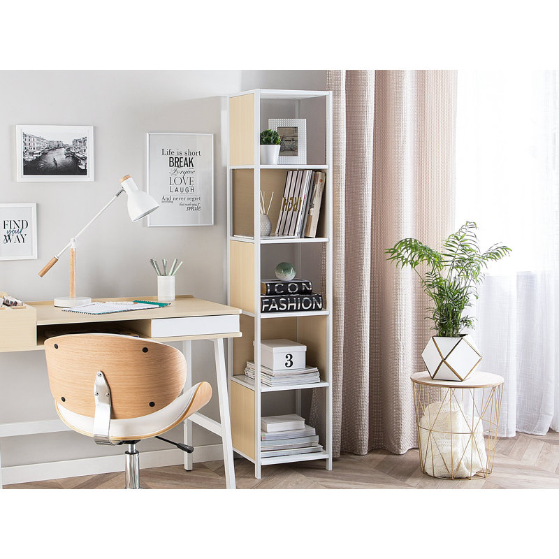 Jeannie 165cm H x 35cm W Steel Geometric Bookcase