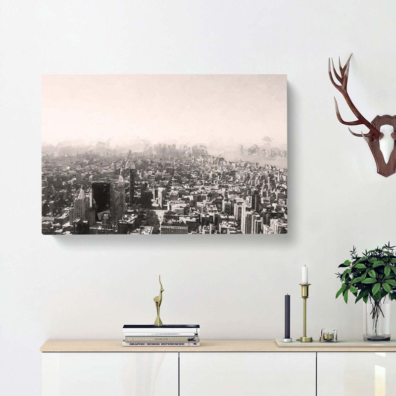 The Skyline Of New York In Abstract - Wrapped Canvas, 50cm H x 76cm W x 3cm D