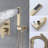 Shower Faucet Set, Shower System Bathroom High Pressure 12 Inches Rainfall Shower Head With Handheld Spray, Wall Mounted Shower Fixtures With Shower Valve And Trim Kit-114230344