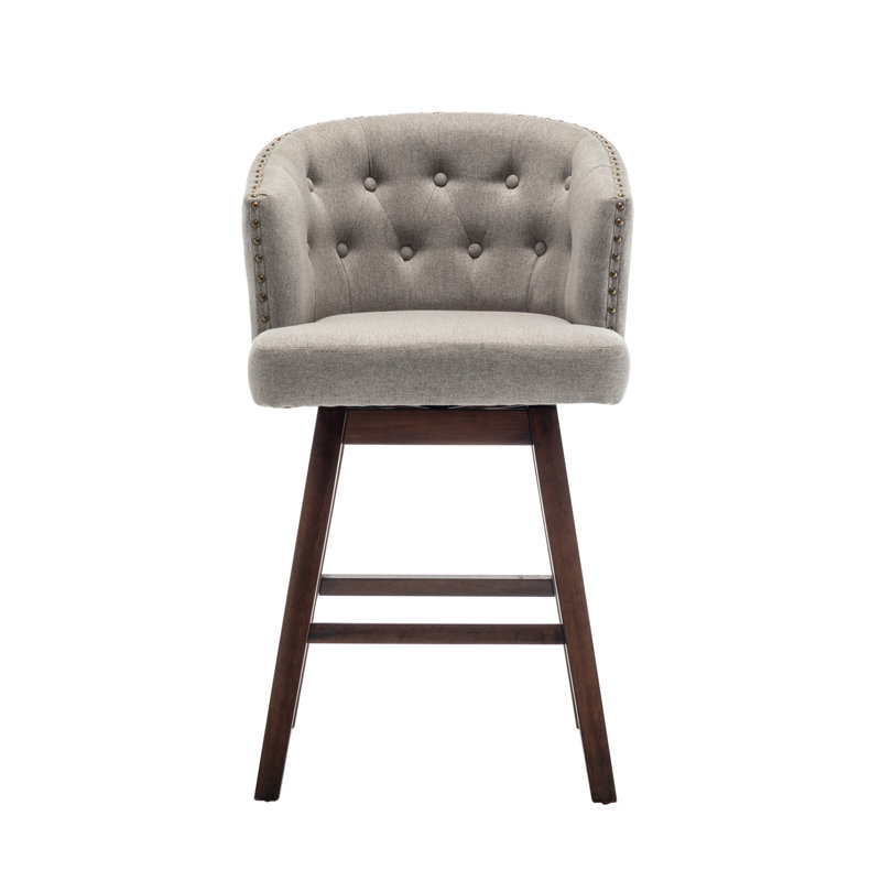 Tabouret de bar Arlisa, Gris, Tabouret de comptoir (siège d'une hauteur de 26 p