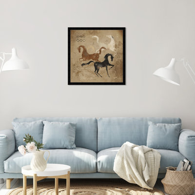 Oliver Gal " Primitive Cave Horse Drawing " by Oliver Gal