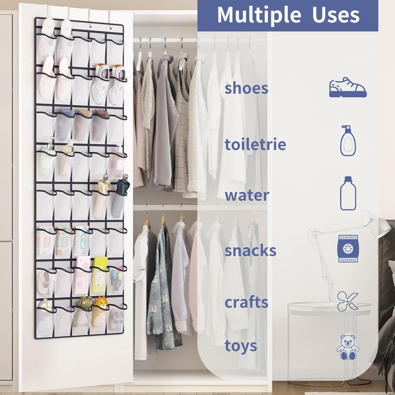 20 Pair Hanging Shoe Organizer, White