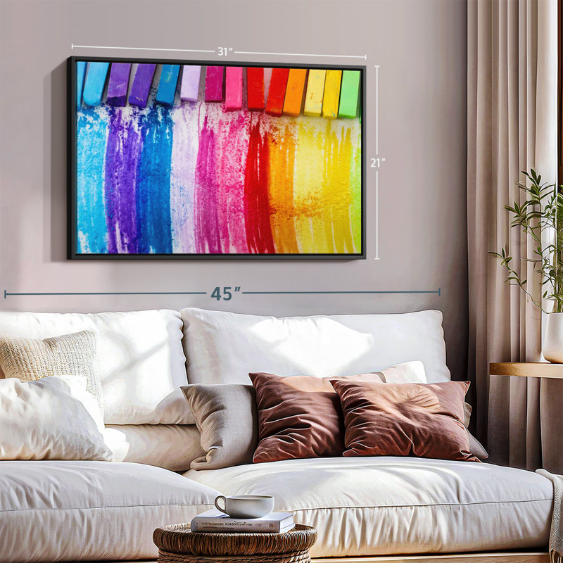 «Colorful Chalk Pastels, reproduction sur toile», H 21 po x l 31 po