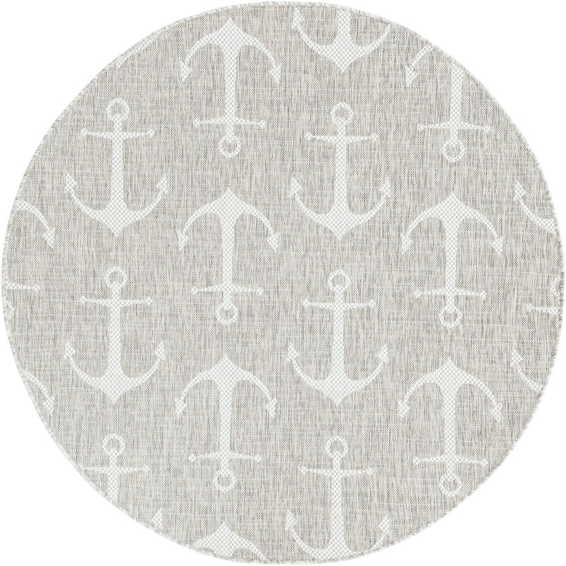 Tapis d'extérieur Ayton couleur sable, Rond 5 pi 3 po