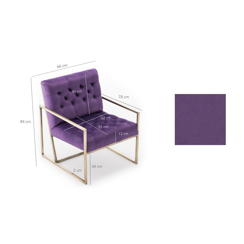 Fauteuil Aldobrando, 100 % polyester mauve