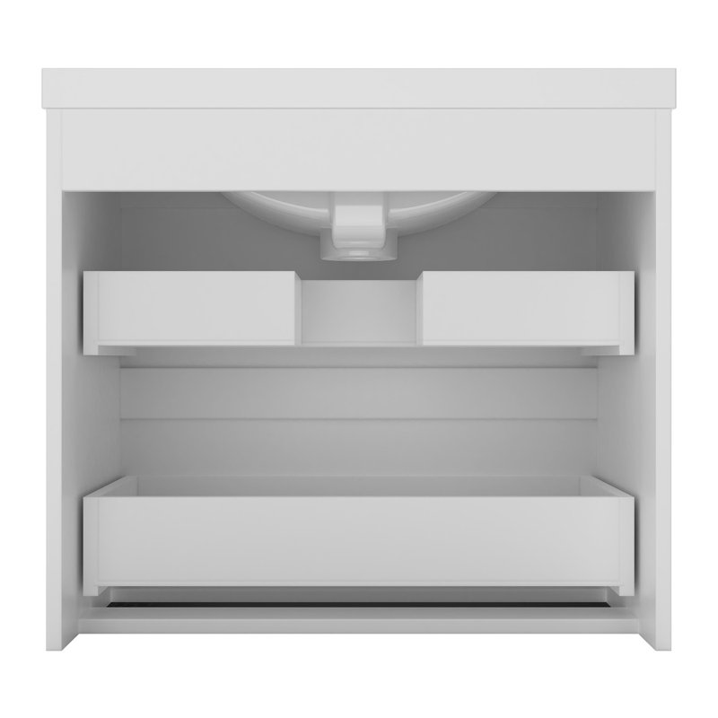 Noveta 600mm Single Bathroom Vanity with Drop In Resin Basin, White