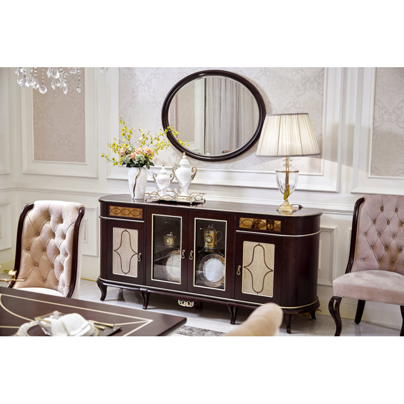 Ensemble de buffet et miroir en bois massif 78,7 po Woodway