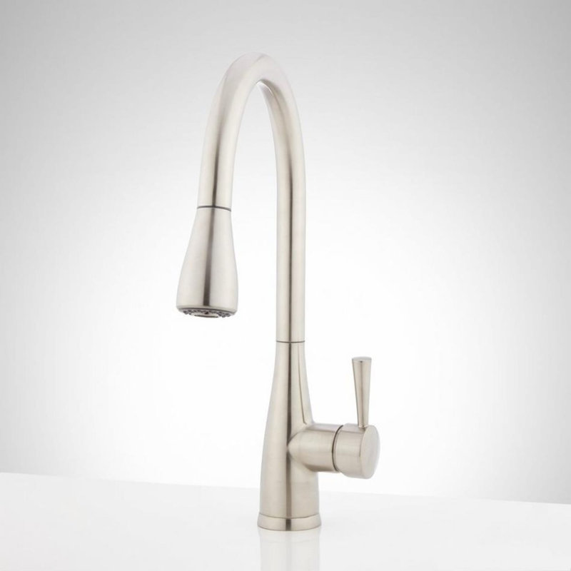 Calverton Single-Hole Pull-Down Kitchen Faucet - Stainless Steel, Stainless Steel