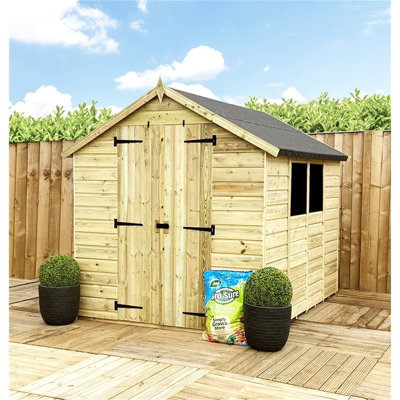 Astros 6 ft. W x 9 ft. D Solid Wood Garden Shed