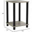 Table de bout élégante, gris chêne français / noir, paquet de 2