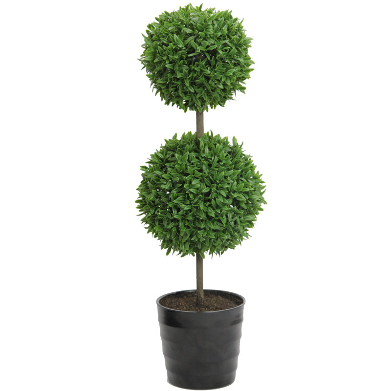 Haut topiaire artificiel en forme de boule, H 18 po x l 6 po x P 6 po, Ensemble de 1