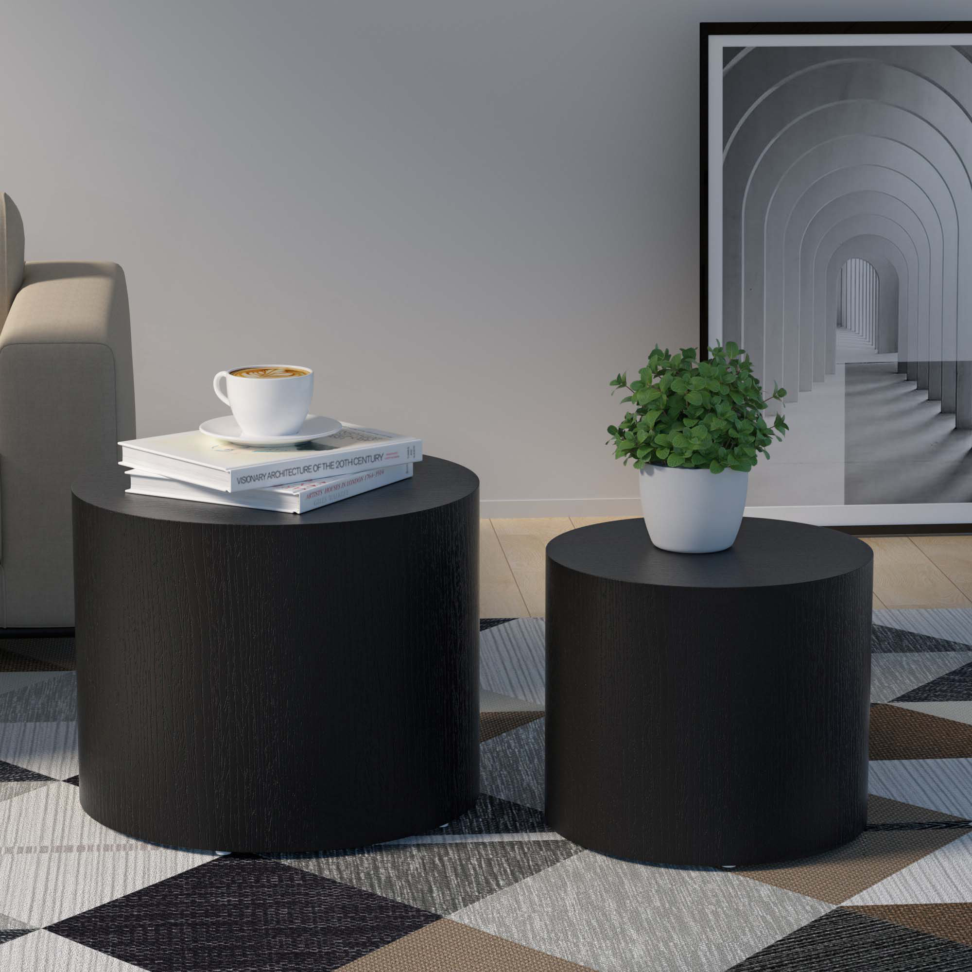 Mercer41 MDF With Ash/Oak/Walnut Veneer Side Table/Coffee Table/End ...