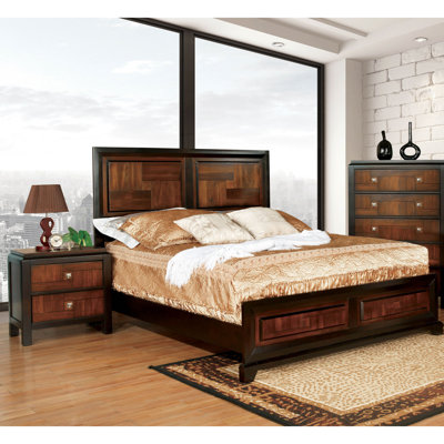 Ensemble de chambre à coucher double en bois flottant 2 pièces