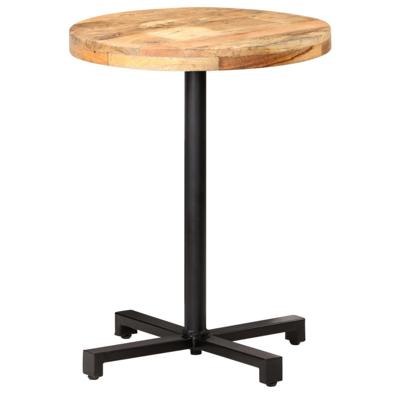 Viggo Round Solid Wood Top Metal Base Dining Table, H75 x L60 x W60cm
