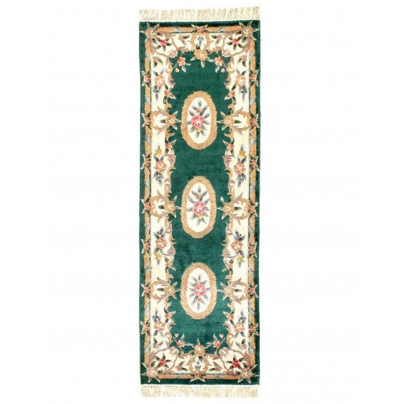 Silk Oriental Area Rug in Green