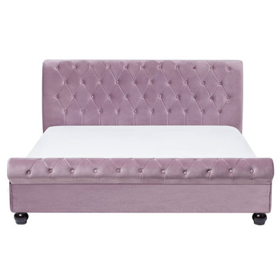 Mitzi Upholstered Velvet Sleigh Bed