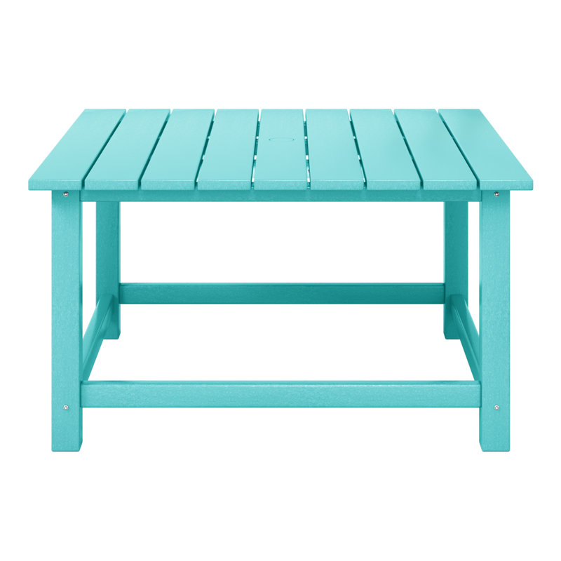 Laguna Outdoor 5-Piece Adirondack Chair With Square Coffee Table Conversation Set, Turquoise
