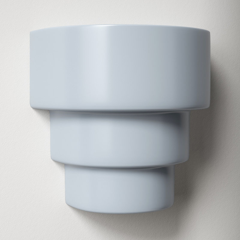 Logan Ceramic Outdoor Sconce, Bisque, 14.25" H x 12.75" W x 6.25" D, Incandescent