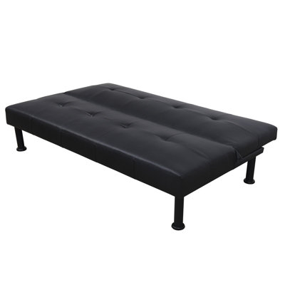 Magally Twin 64'' Faux Leather Convertible Sofa