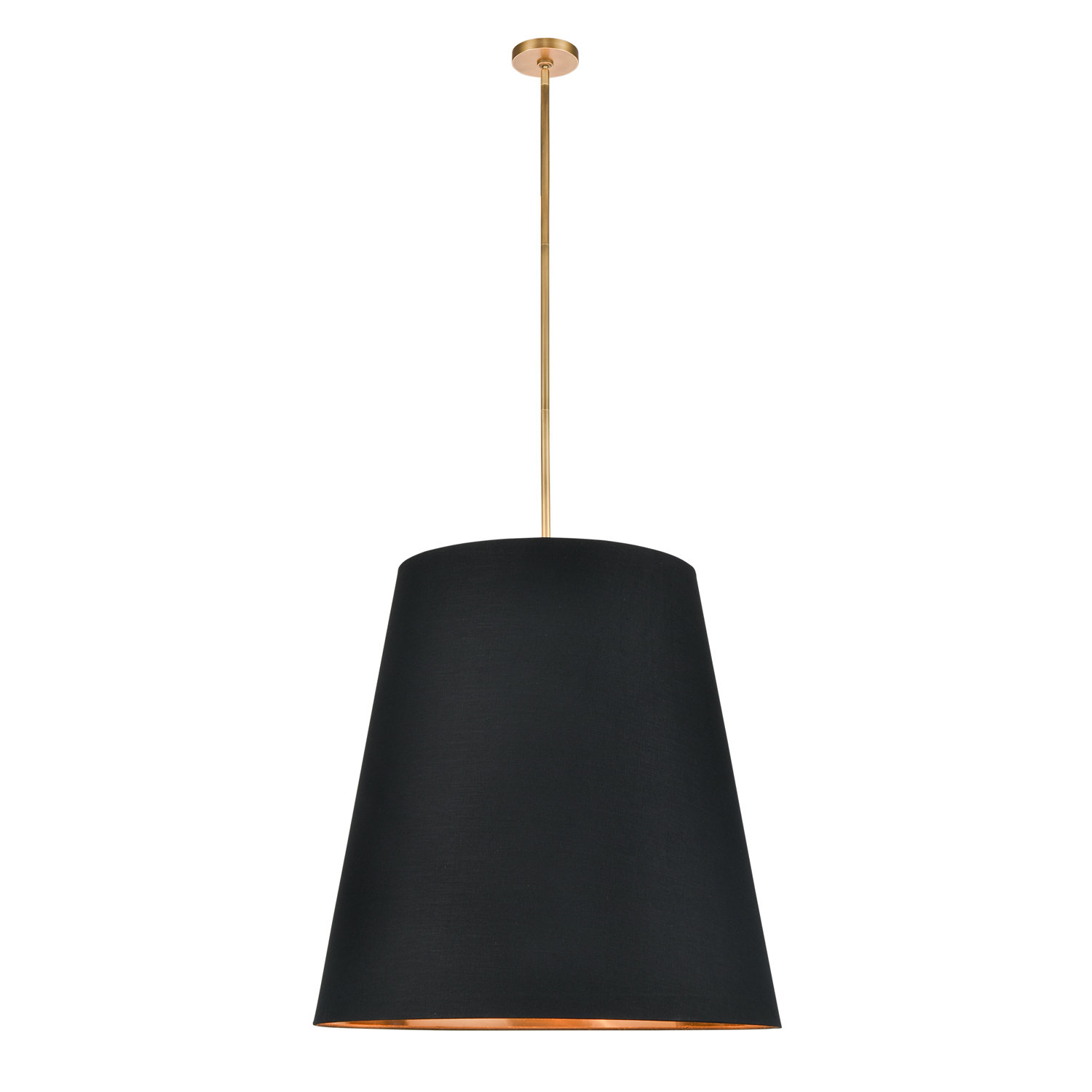 3 Light Steel Pendant, Gold, 76.88" H x 30" W x 30" D, Black