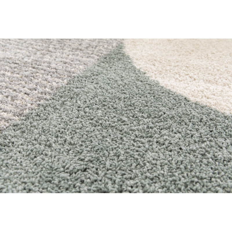 Narding Geometric Shag Area Rug, Rectangle 80 x 150cm