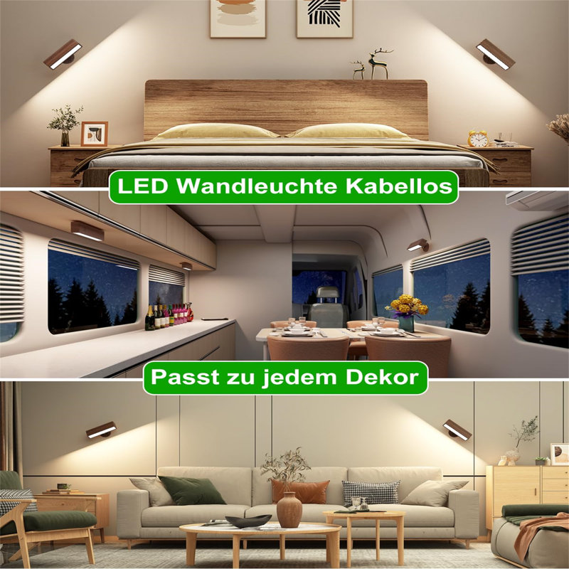 Daymont Wood LED Wallchiere, Walnut wood