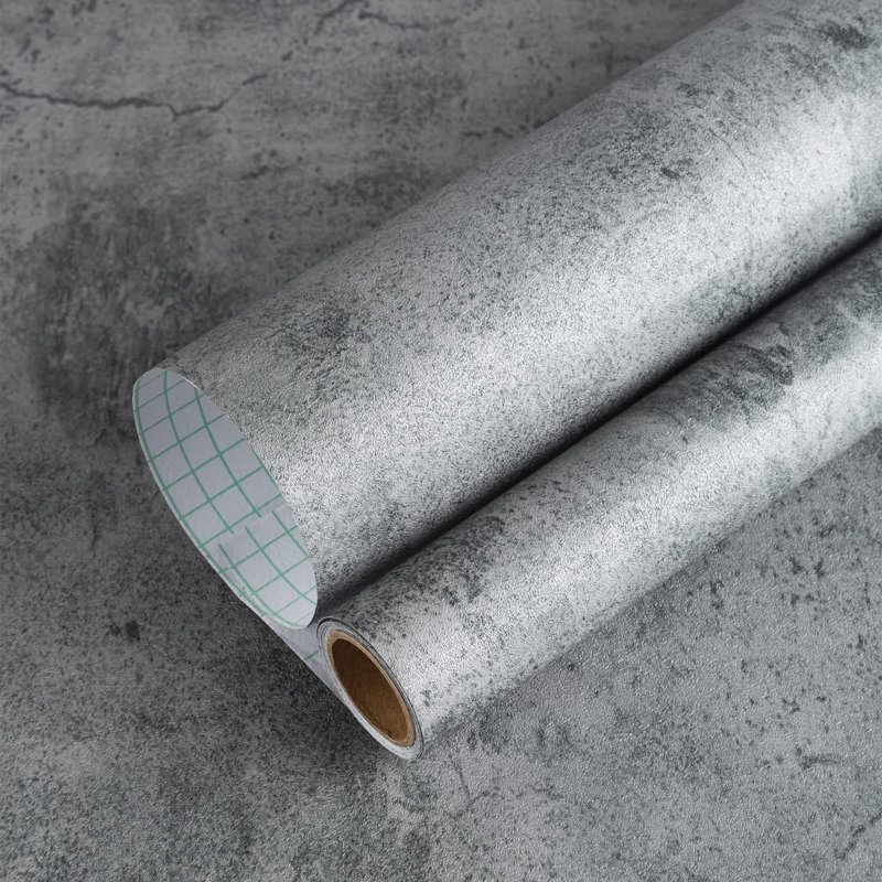 Papier peint adhésif large en ciment industriel texturé - Conception en béton bleu pour les murs et les meubles