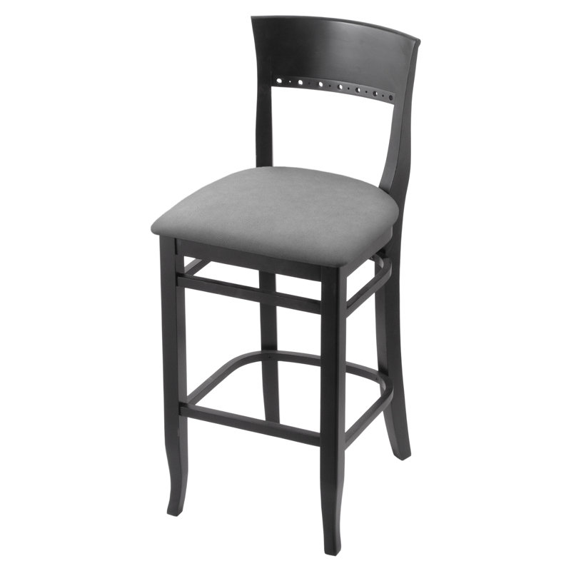 25" Bar Stool, Black, Canter Folkstone Gray
