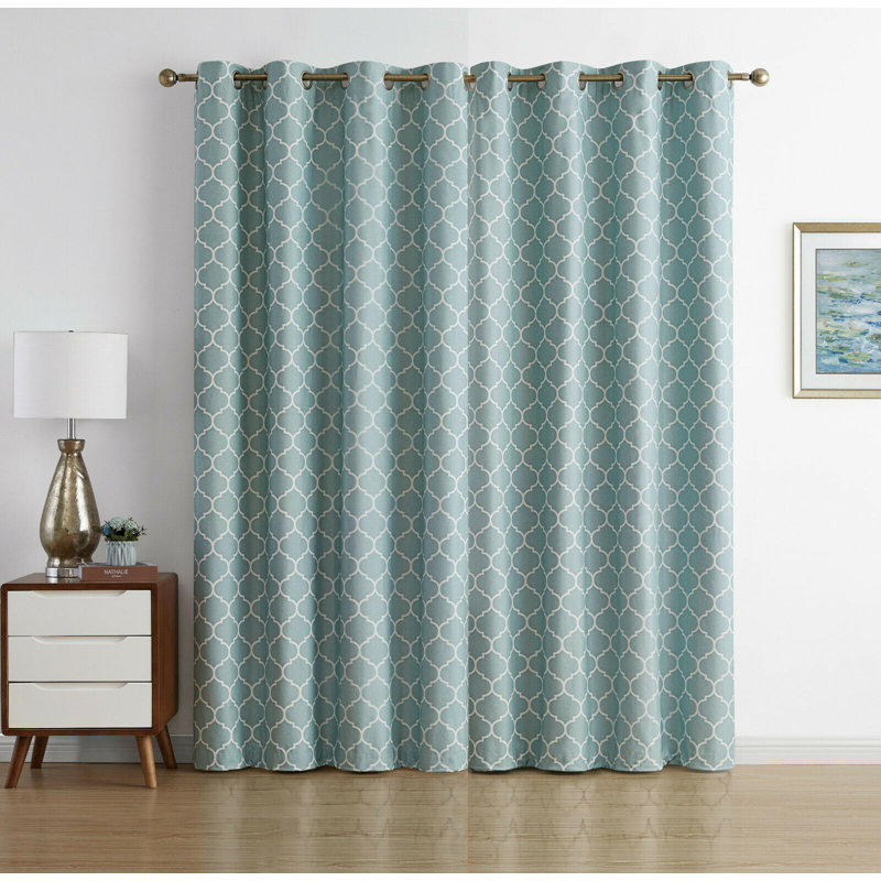 Onna Curtain Pair, Blue, 52" W x 96" L