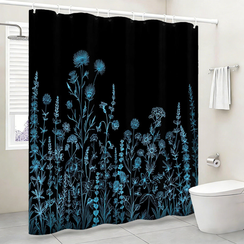 Rideau de bain Abstract Brushstroke 72 x 72 pouces (180 x 180 cm), avec des teintes roses, et des crochets