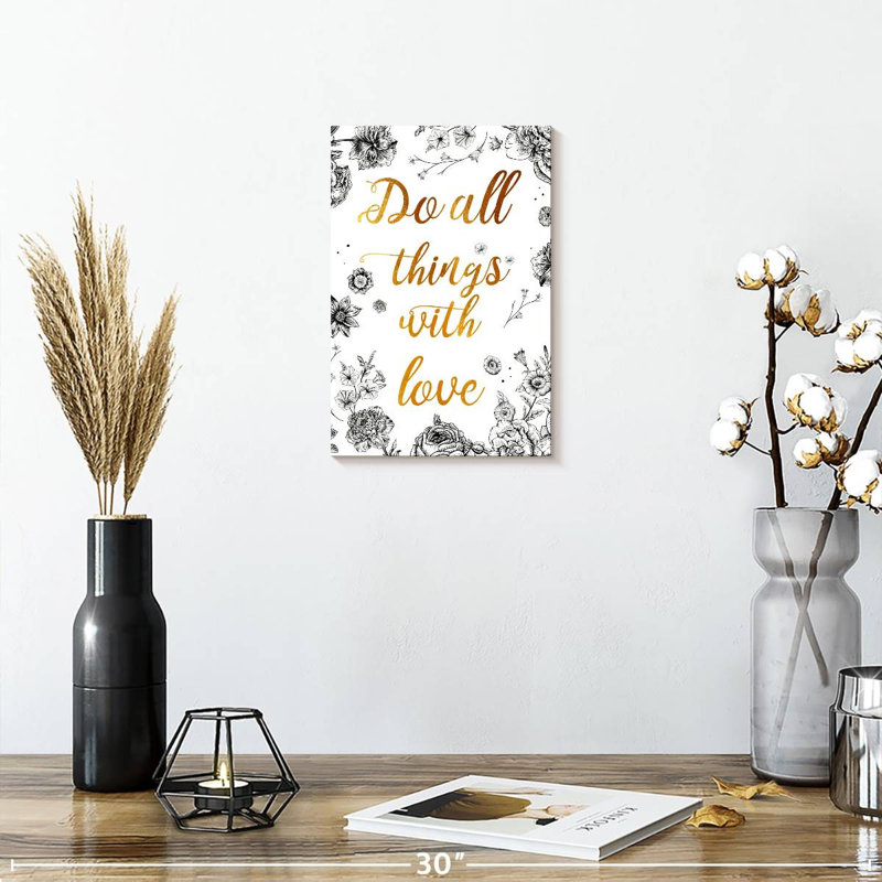 Tergel Do All Things With Love, citation II, H 12 po x l 8 po