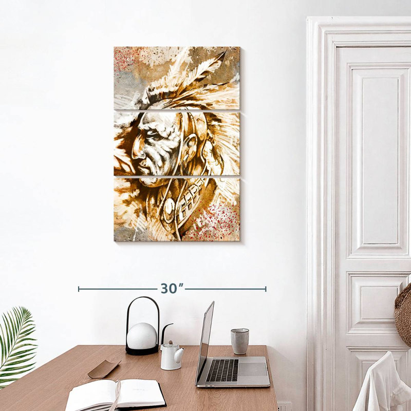 Lelar Native American Warrior, 32" H x 20" W