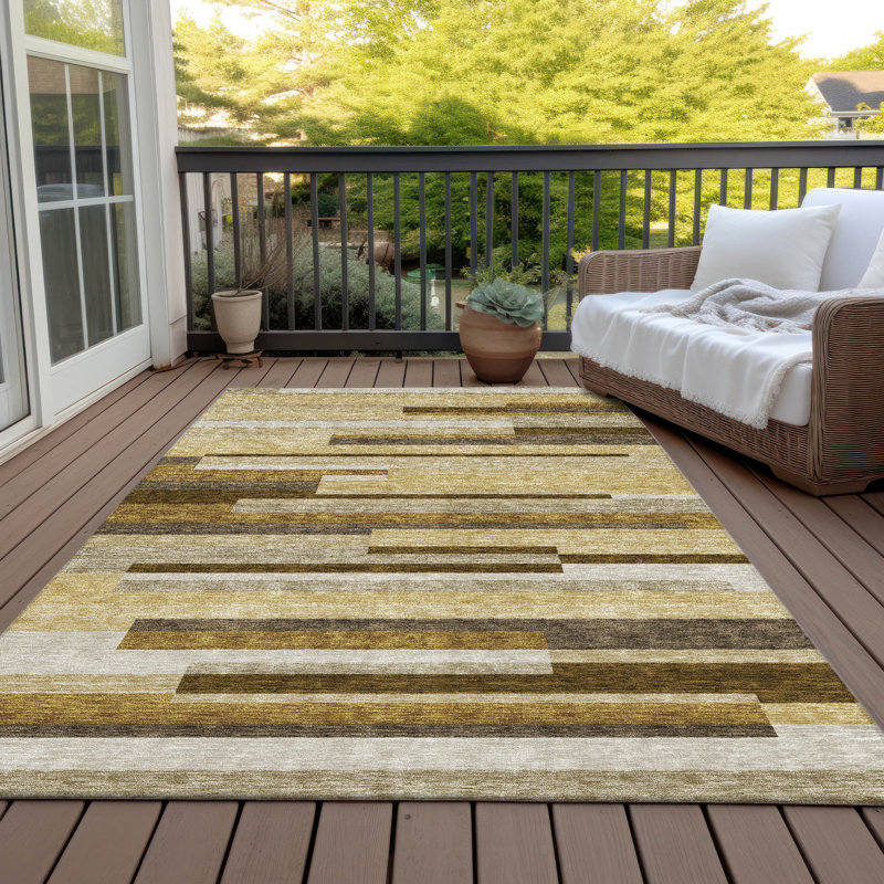 Tapis intérieur / extérieur Malchow avec envers antidérapant, Rectangle 8 pi x 10 pi