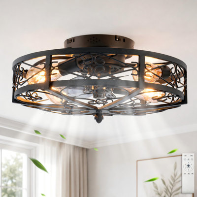 Ventilateur de plafond 20 po à cage réversible 20 po avec éclairage et télécommande