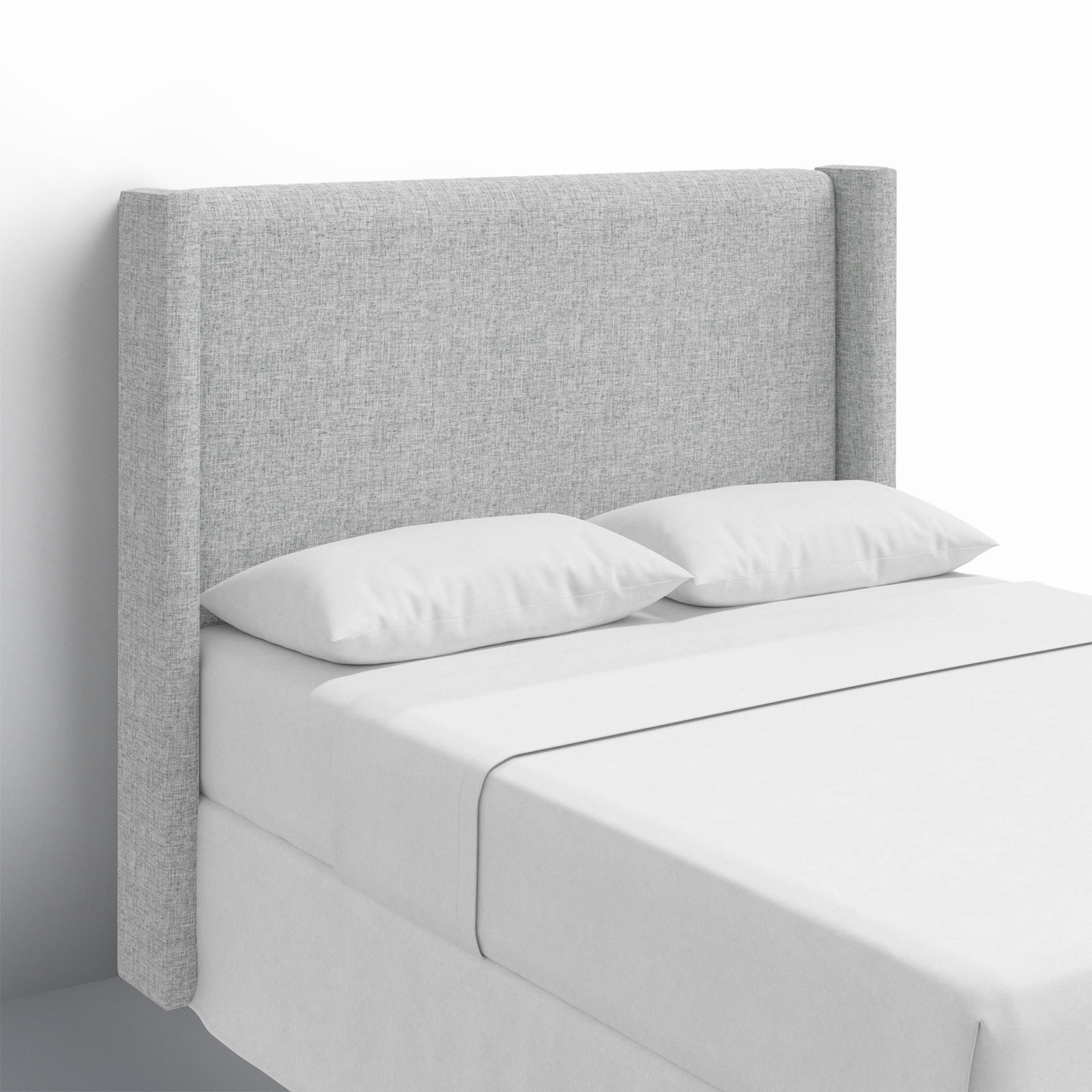 Hanson Upholstered Headboard, Twin, Zuma Pumice Textured Linen