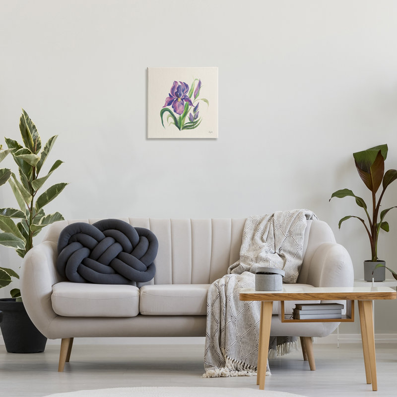 «Mauve Iris Flower», art mural sur toile par Kristy riz, H 17 po x l 17 po