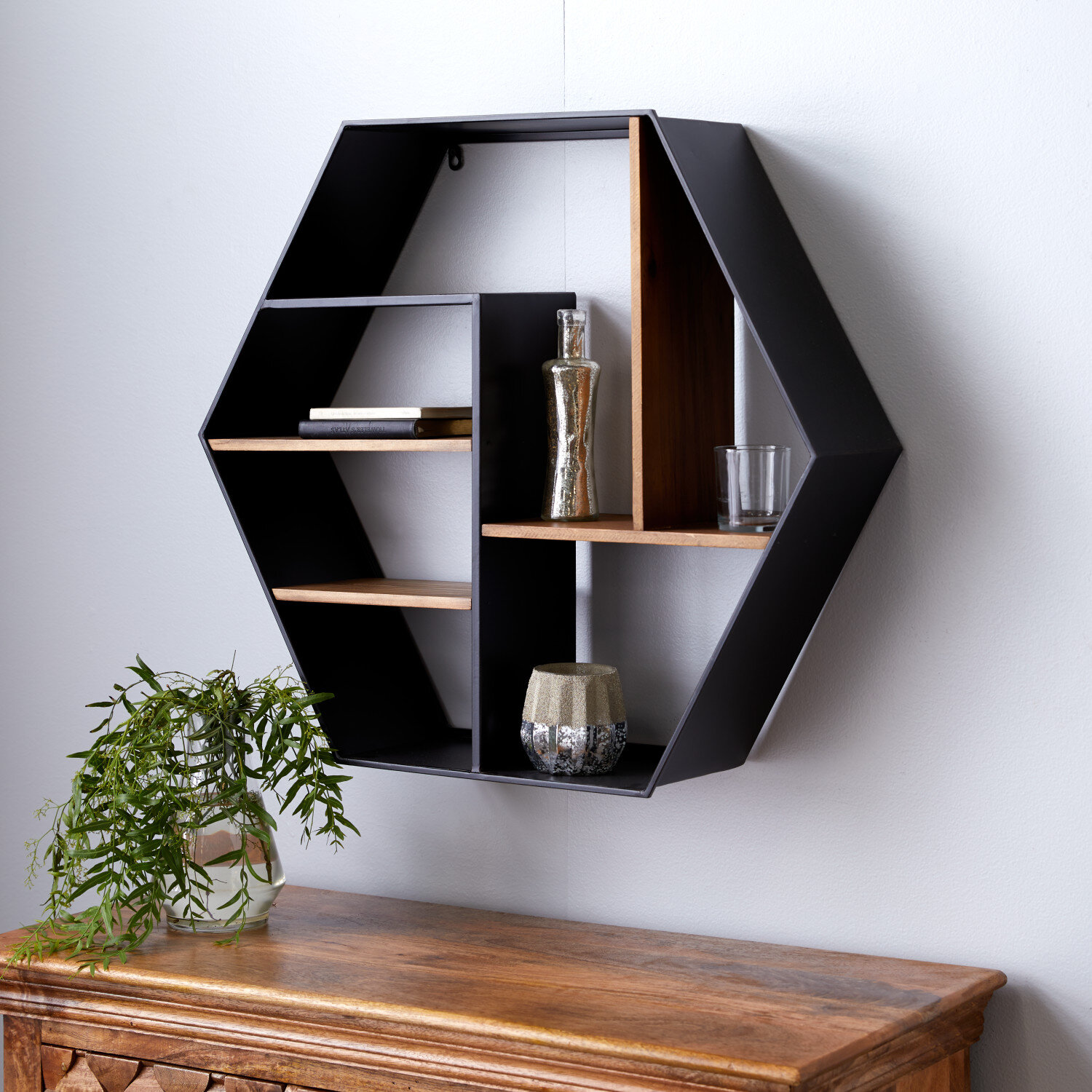 Hokku Designs Annaliese 7 Piece Hexagon Fir Accent Shelf | Wayfair